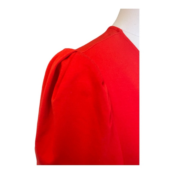 Chico’c Touch Of Cool Puff-Sleeve Top Scarlet Red Size 1 (S) - Picture 3 of 4